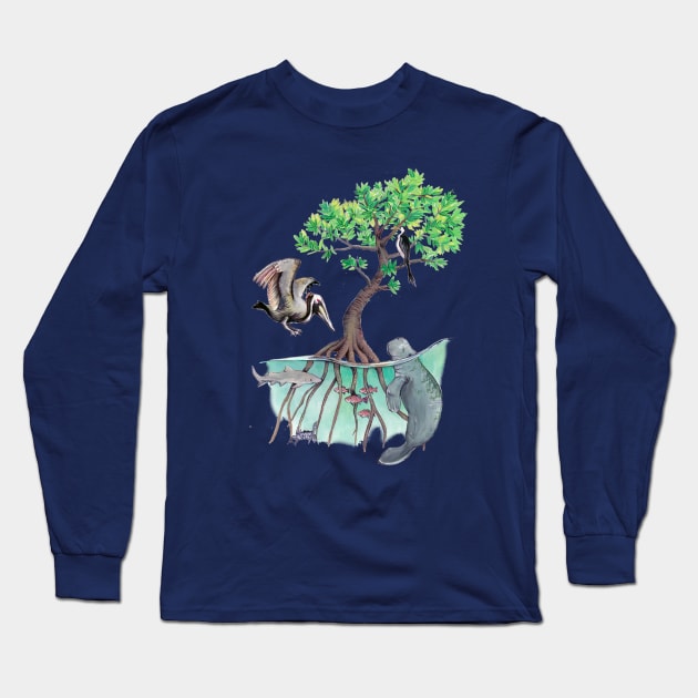 Mangroves Long Sleeve T-Shirt by IndiasIllustrations